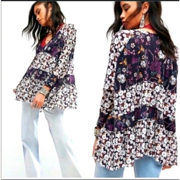 Free People Isabella Floral patchwork tunic top - Picture 1 of 10